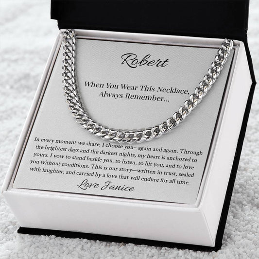 I Choose You Cuban Link Necklace – Personalized Gift