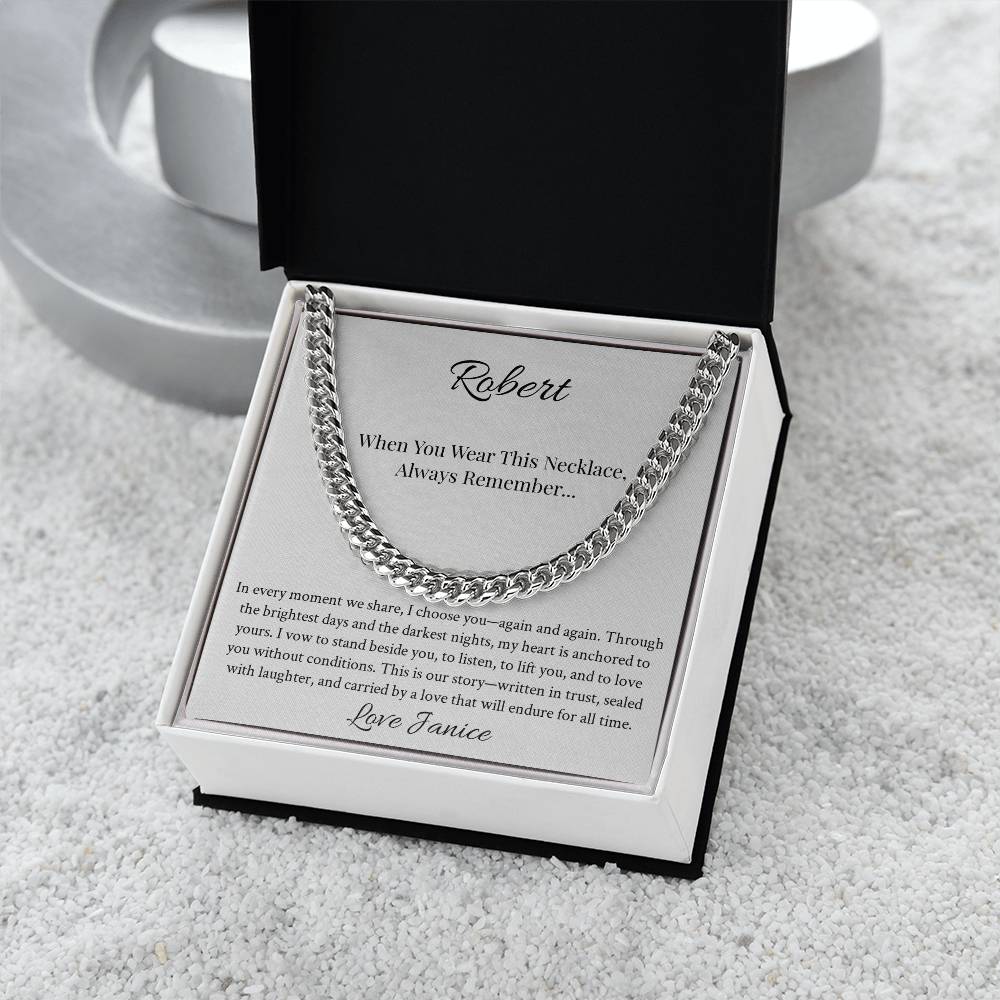 I Choose You Cuban Link Necklace – Personalized Gift