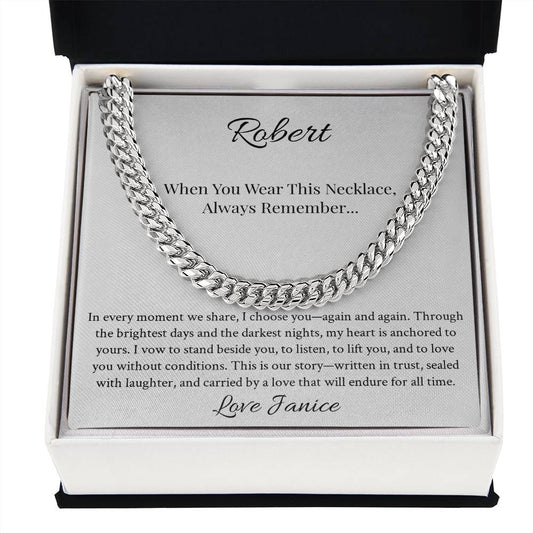 I Choose You Cuban Link Necklace – Personalized Gift